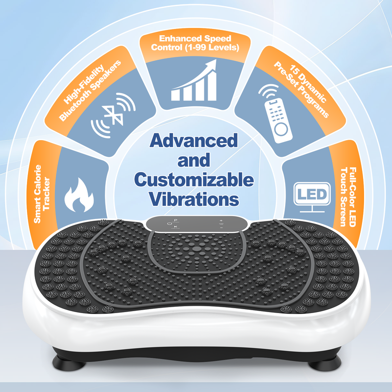 Piattaforma vibrante, attrezzatura per il fitness domestico RATTANTREE con altoparlante Bluetooth, 4 modalit¨¤ di programmazione, carico massimo 150 kg