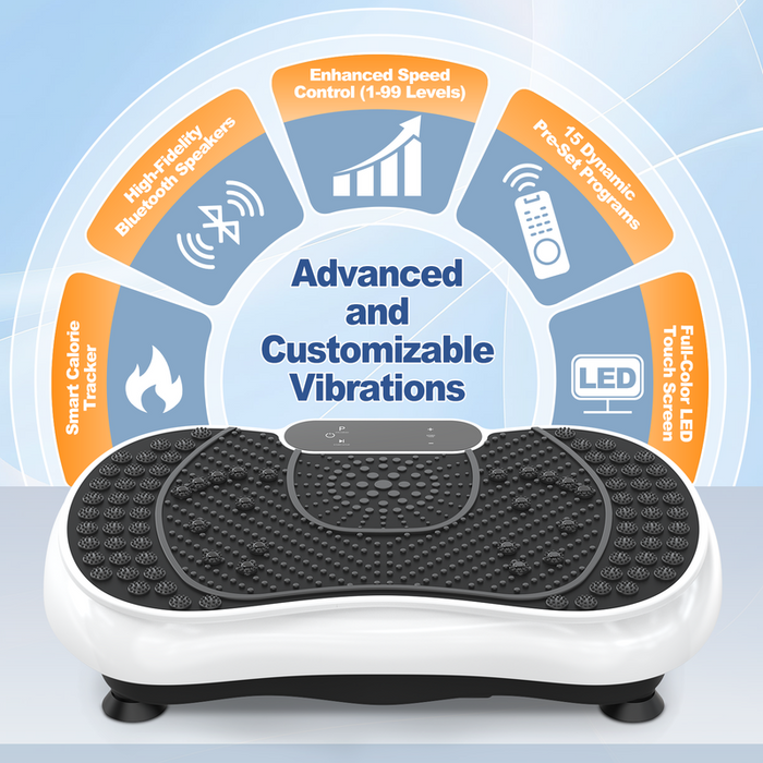Piattaforma vibrante, attrezzatura per il fitness domestico RATTANTREE con altoparlante Bluetooth, 4 modalit¨¤ di programmazione, carico massimo 150 kg