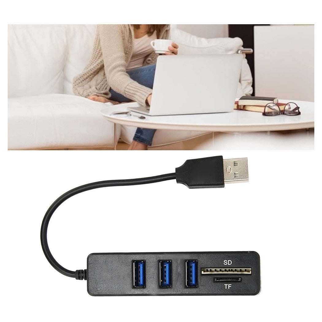 Hub 3 Porte Usb 2.0 + Lettore Di Schede Memoria Micro Sd/sd Dati Ricarica Hub-01         