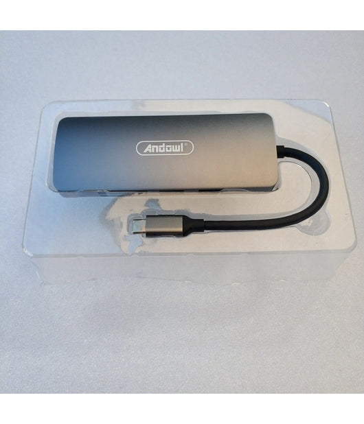 Hub Tipo C 7in1 Lan 1000mbps Type-c Hdmi 2 Usb Sd Micro-sd Q-hu99 Lettore Schede         