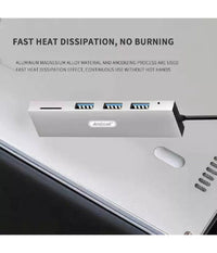 Hub Usb 3 Porte Usb3.0 + 1 Slot Micro Sd Portatile Dissipazione Del Calore Q-t89         