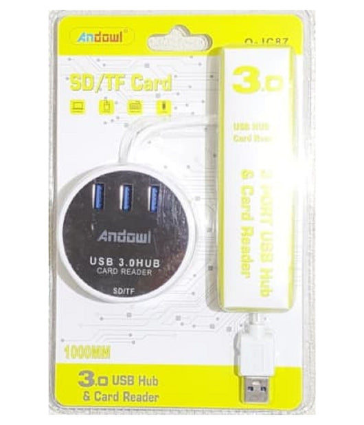 Hub Usb 3.0 3 Porte Lettore Schede Connessione Usb Per Pc Windows Mac Os Q-jc87         