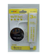 Hub Usb 3.0 3 Porte Lettore Schede Connessione Usb Per Pc Windows Mac Os Q-jc87         