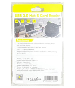 Hub Usb 3.0 3 Porte Lettore Schede Connessione Usb Per Pc Windows Mac Os Q-jc87         