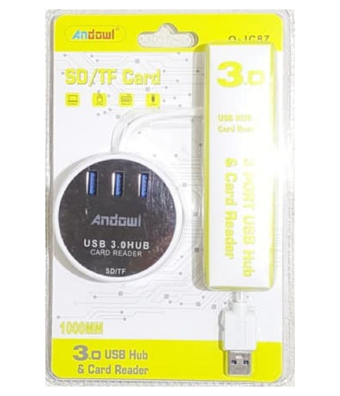 Hub Usb 3.0 3 Porte Lettore Schede Connessione Usb Per Pc Windows Mac Os Q-jc87         