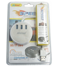 Hub Usb 3.0 3 Porte Lettore Schede Connessione Usb Per Pc Windows Mac Os Q-jc87         