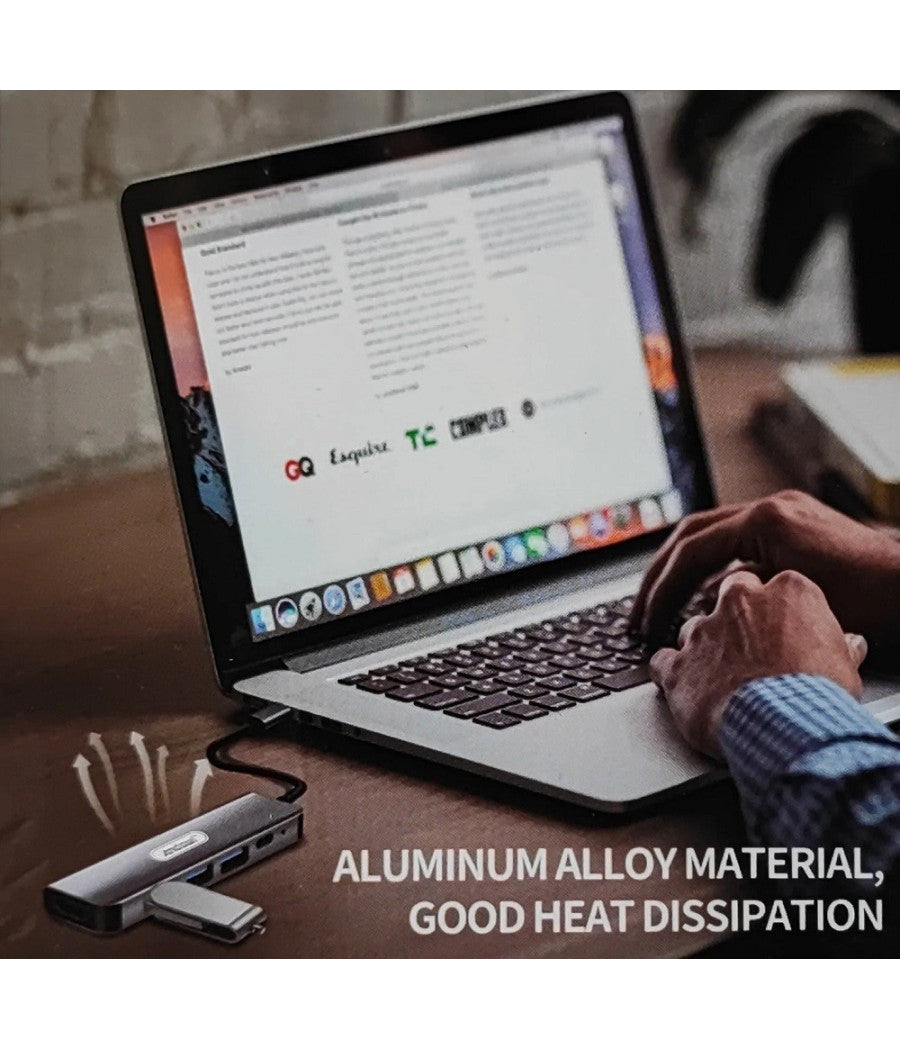 Hub Usb Type-c 5 In 1 Hdmi 4k Compatibile Con Thunderbolt 3 Multifunzione Q-hu90         