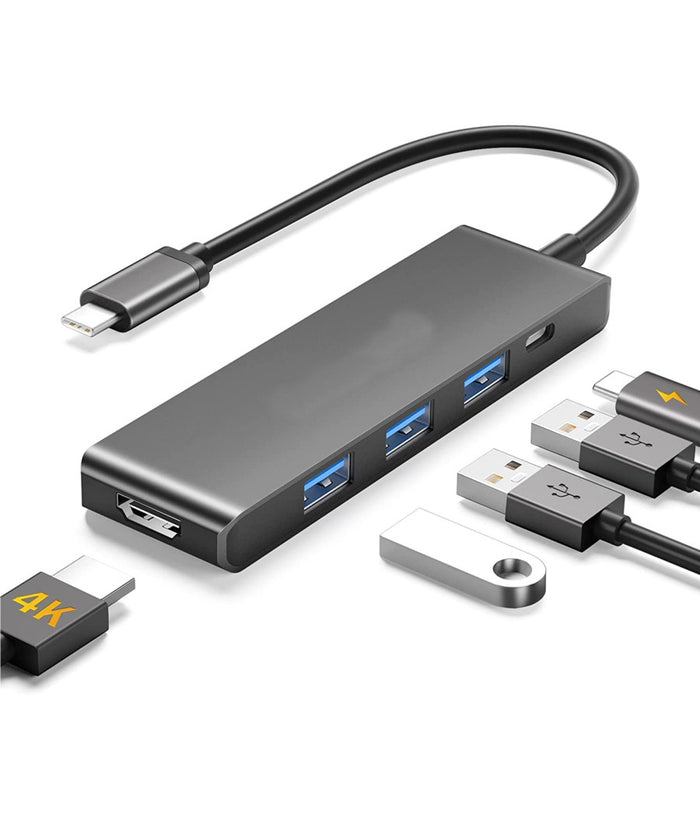 Hub Usb Type-c 5 In 1 Hdmi 4k Compatibile Con Thunderbolt 3 Multifunzione Q-hu90         