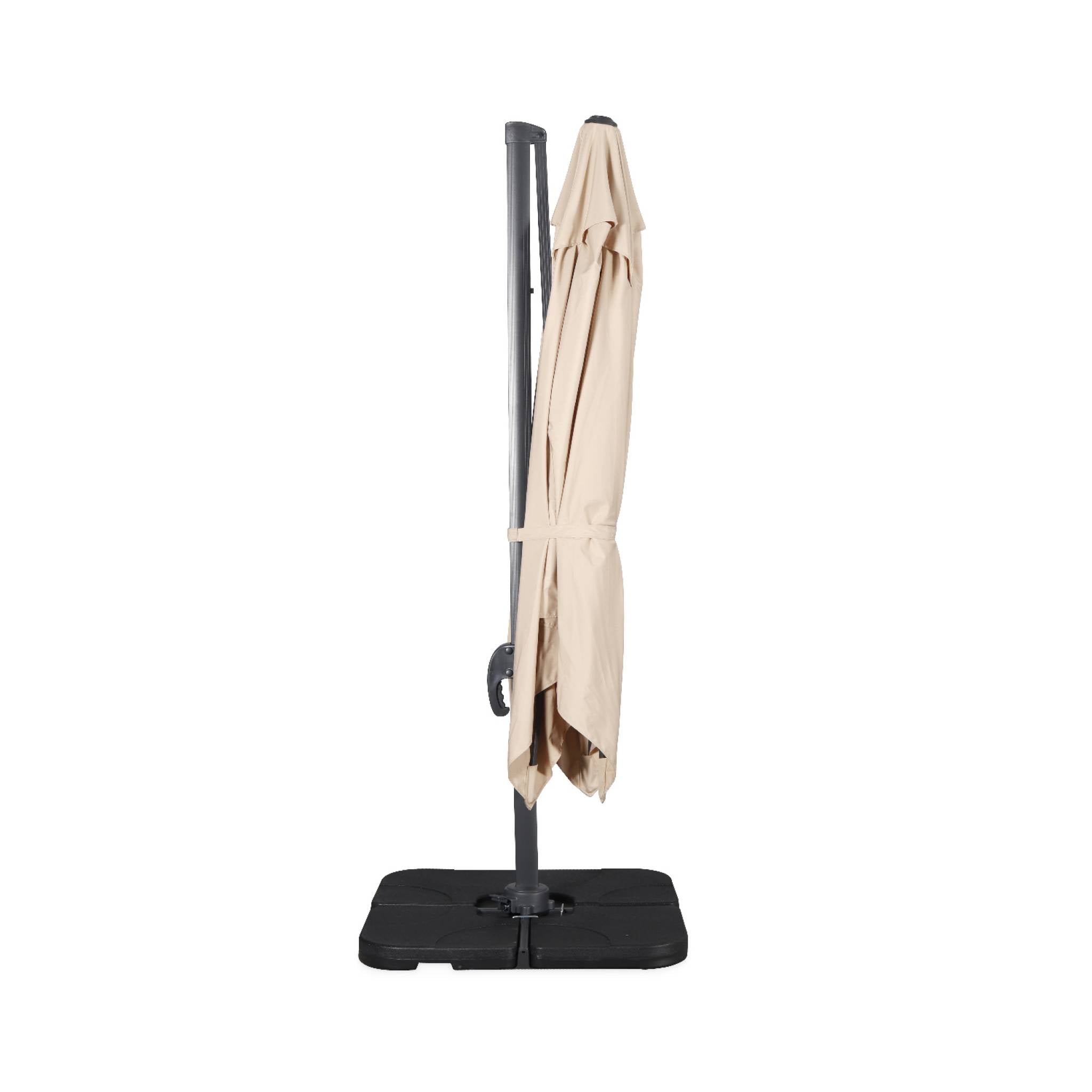 Ombrellone rettangolare decentrato in alluminio 3x3m, beige