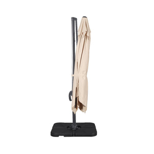 Ombrellone rettangolare decentrato in alluminio 3x3m, beige