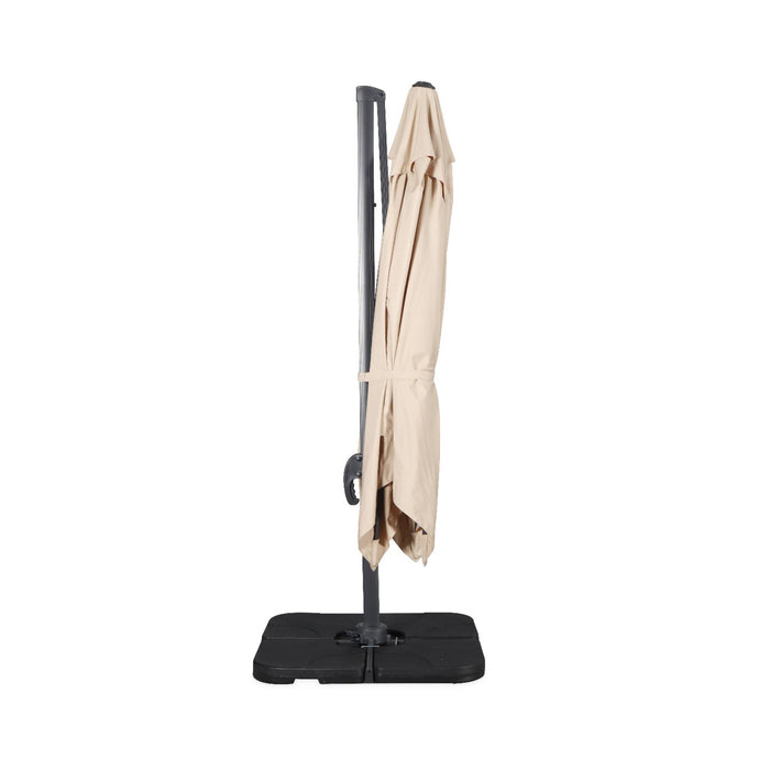 Ombrellone rettangolare decentrato in alluminio 3x3m, beige