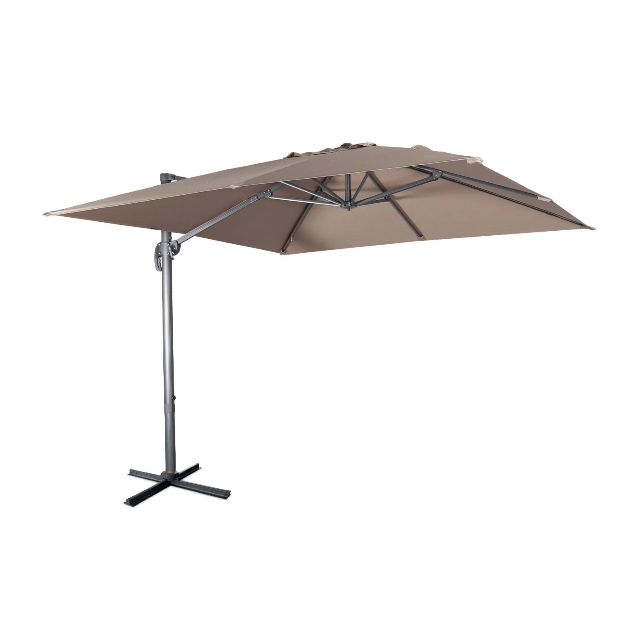 Ombrellone rettangolare decentrato in alluminio 3x3m, beige