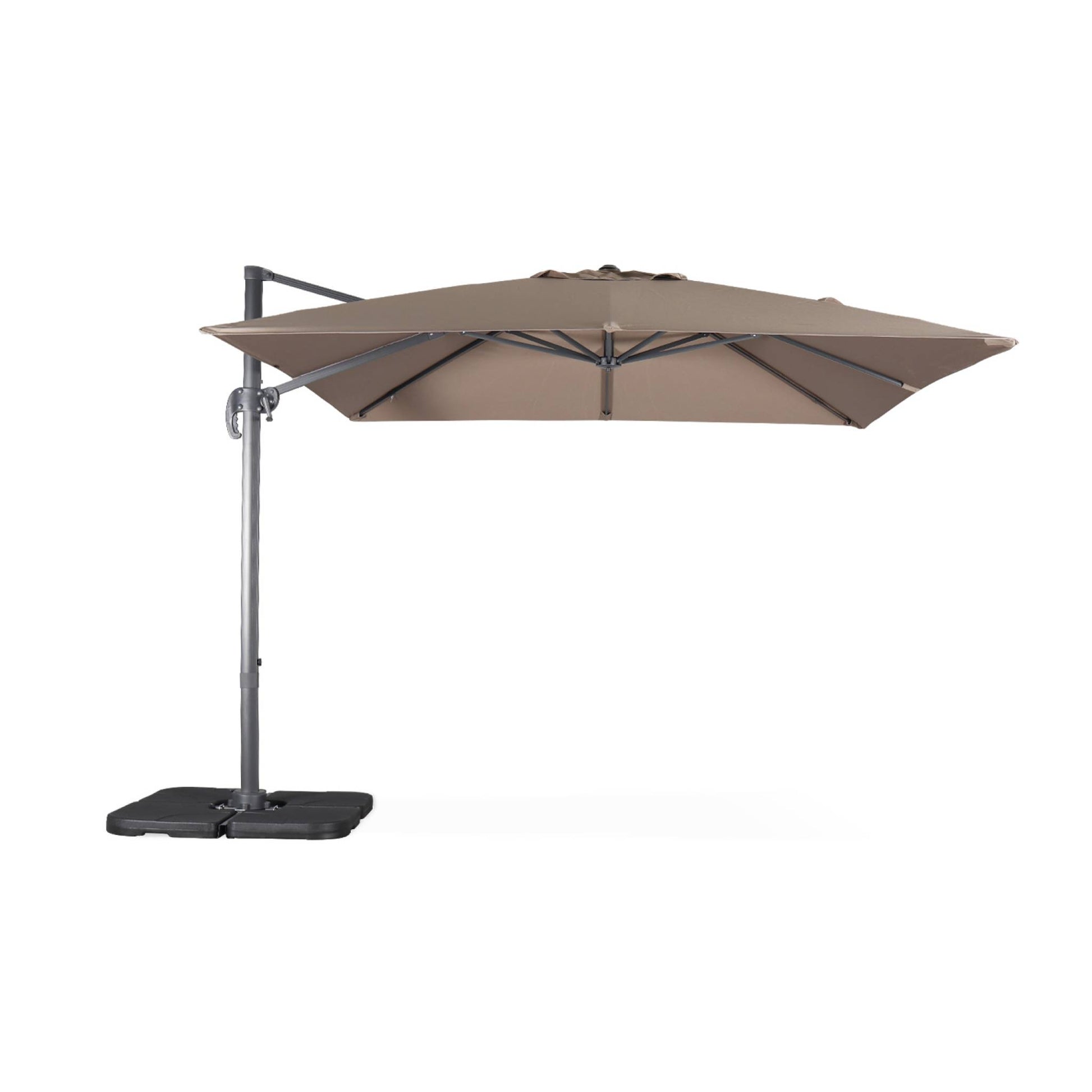 Ombrellone rettangolare decentrato in alluminio 3x3m, beige