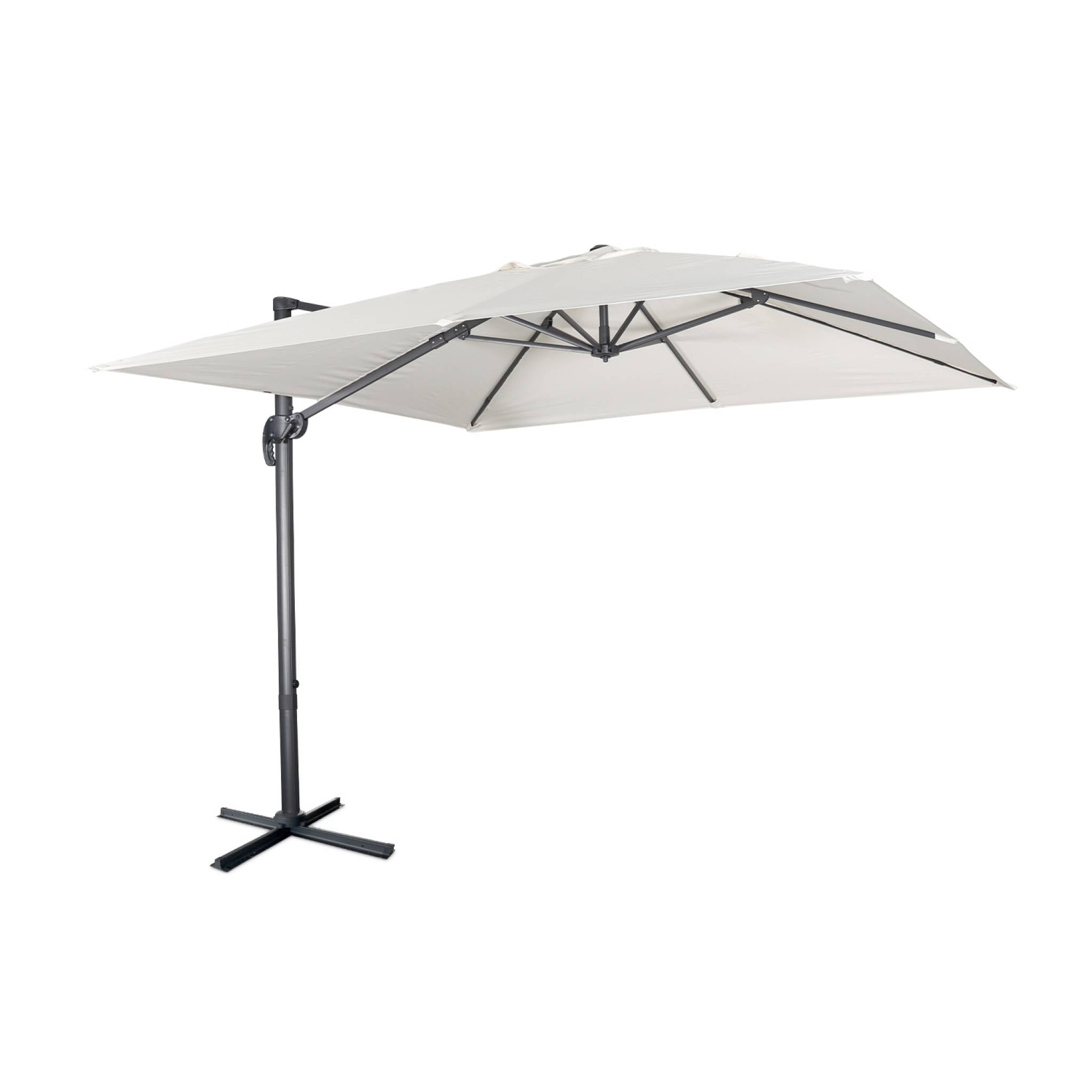Ombrellone rettangolare decentrato in alluminio 3x3m, ecrù