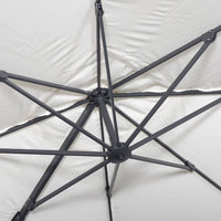 Ombrellone decentrato quadrato 3x3m + set di 4 piastrelle 50x50cm,