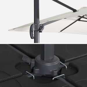 Ombrellone rettangolare decentrato in alluminio 3x3m, ecrù