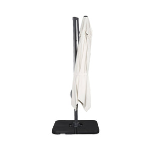 Ombrellone decentrato quadrato 3x3m + set di 4 piastrelle 50x50cm,