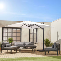 Ombrellone rettangolare decentrato in alluminio 3x3m, ecrù