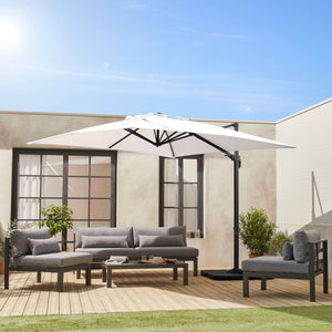 Ombrellone rettangolare decentrato in alluminio 3x3m, ecrù