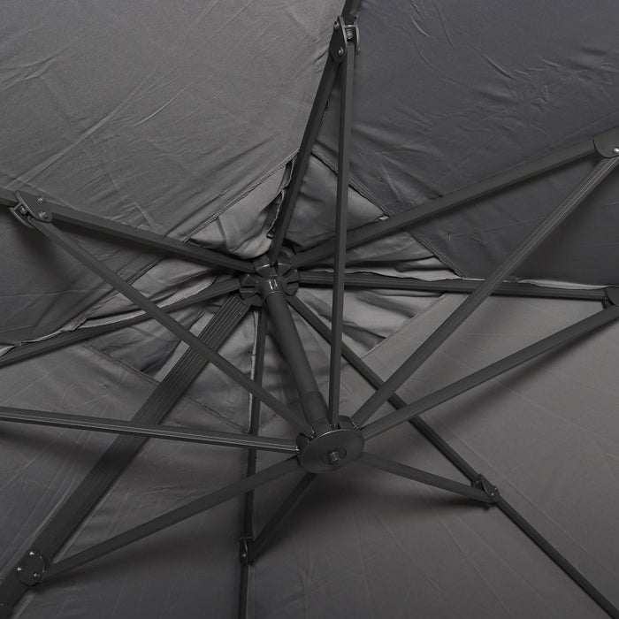 Ombrellone rettangolare decentrato in alluminio 3x3m, grigio