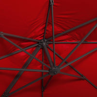 Ombrellone decentrato quadrato 3x3m + set di 4 piastrelle 50x50cm,