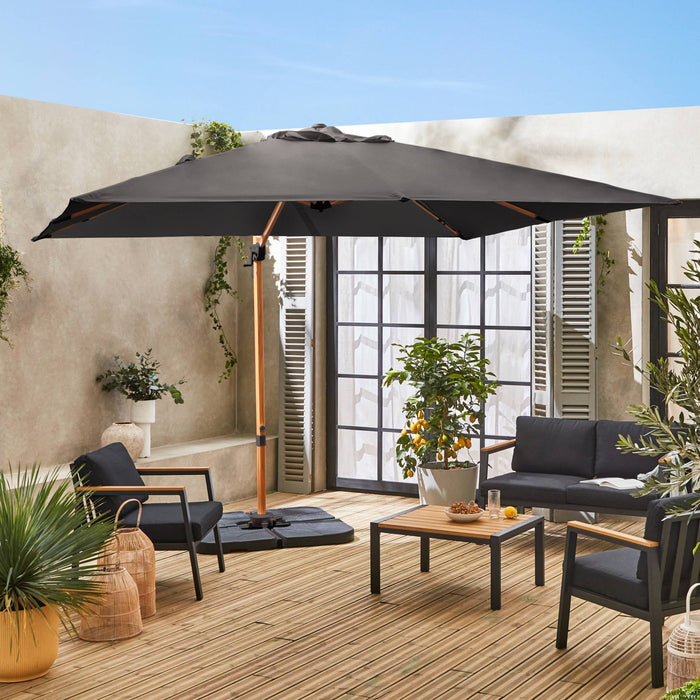 Ombrellone 3x3m quadrato decentrato , grigio