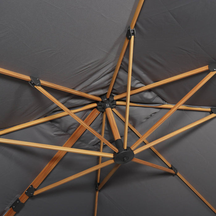 Ombrellone 3x3m quadrato decentrato , grigio