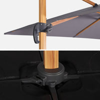 Ombrellone 3x3m quadrato decentrato , grigio