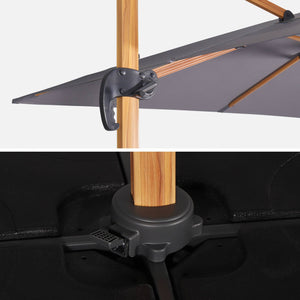 Ombrellone 3x3m quadrato decentrato , grigio