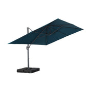 Ombrellone decentrato rettangolare 3x4m + piastre di zavorra 50x50cm,
