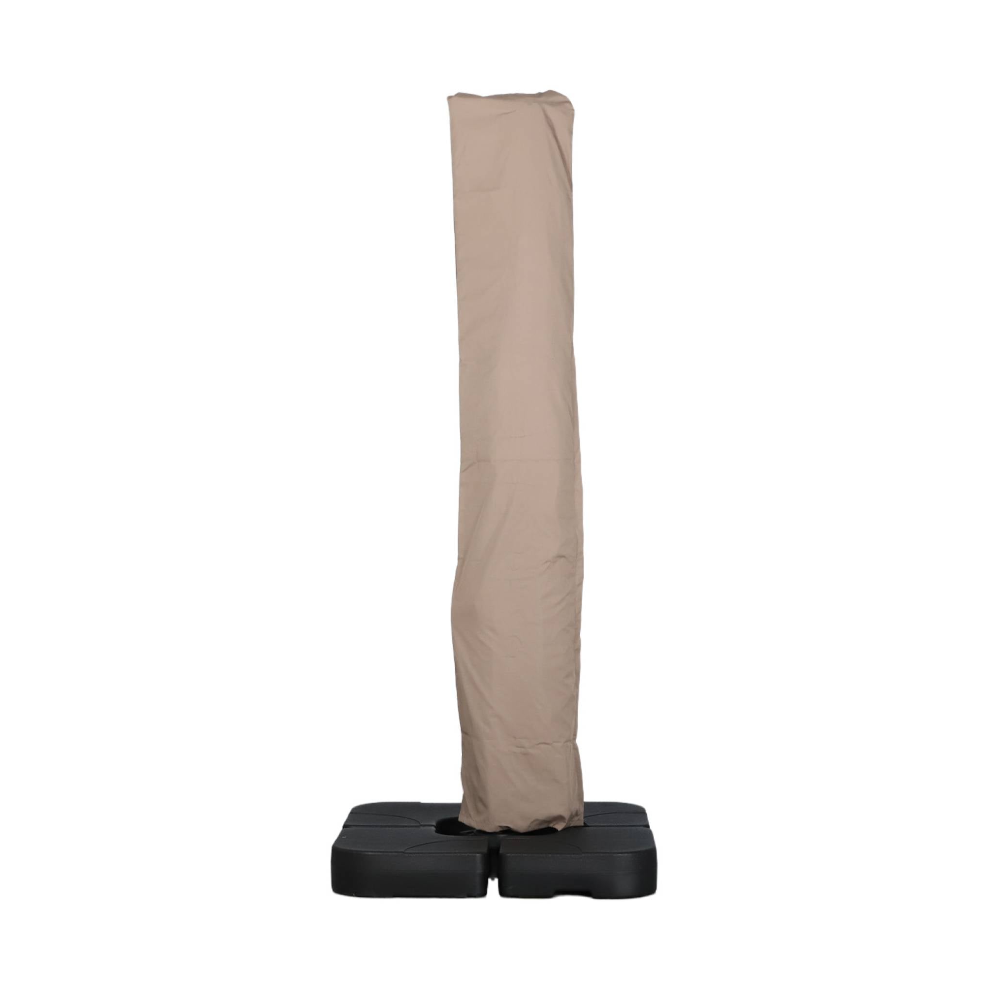 Ombrellone decentrato rettangolare 3x4m + piastre di zavorra 50x50cm,