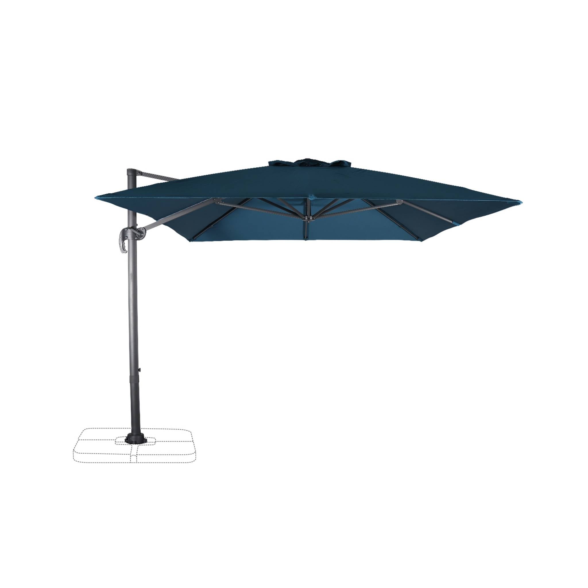 Ombrellone 3x4m rettangolare decentrato in alluminio , blu