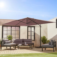 Ombrellone 3x4m rettangolare decentrato in alluminio , beige