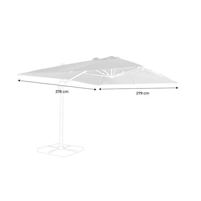 Tessuto di ricambio per ombrelloni wimereux 3x4m, grigio