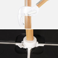 Ombrellone rettangolare decentrato 3x4 m con palo effetto legno e basi