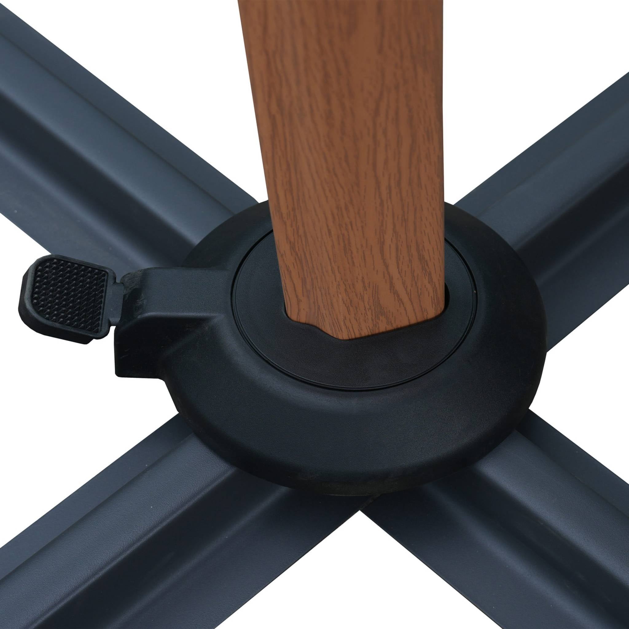 Parasol decentrato 3x3m quadrato, palo effetto legno, verde kaki