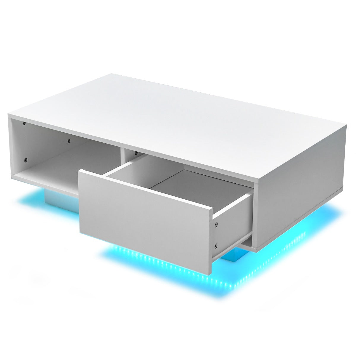Tavolino con contenitore 95 x 55 x 31 cm design moderno atmosfera accogliente MDF bianco 20_0013759