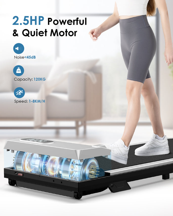 Tapis Roulant per casa e ufficio - RATTANTREE - Display a LED - 8km/h - Capacity 120 kg - Argenteo