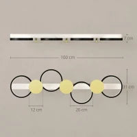 Lampada da Soffitto Dimmerabile con 4 Fari Telecomando Modalità Scena 1500 lm 38 W 3000K-6500K Nero e Dorato