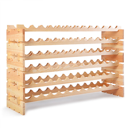 Portabottiglie in legno di pino-Scaffale per 72 bottiglie di vino 119x29x71,5cm