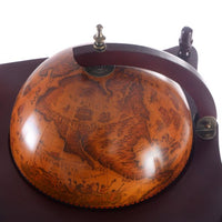 Mappamondo bar portabottiglie minibar scaffale in legno roll bar con ripiano vintage retrò 70 x 45 x 89 cm marrone 20_0005131