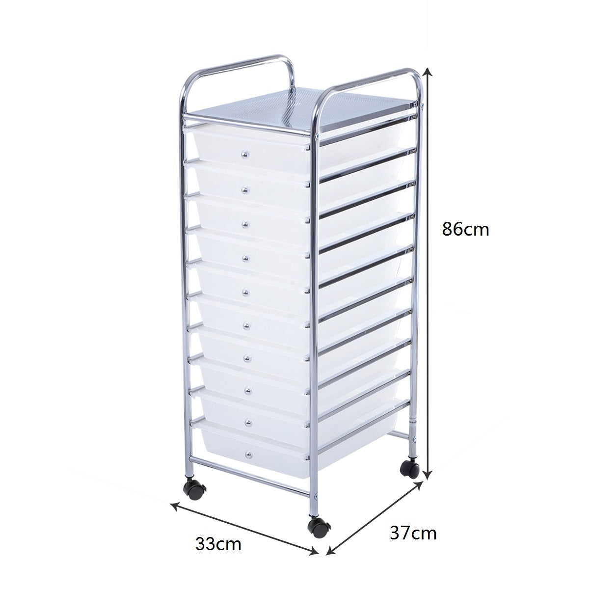 Carrello cassettiera multiuso con 10 cassetti da cucina Contenitore con ruote a 10 ripiani per bagno trasparente-Armadi da ufficio