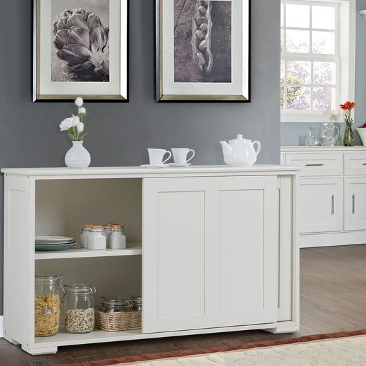 Armadietto da cucina a due porte scorrevoli Mobiletto in legno per bagno 106,7x33x60cm Beige-Credenze buffet
