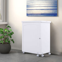 Mobiletto per macchina da cucire pieghevole Tavolo da cucito con mensole 117x40x78cm Bianco-Scrivanie
