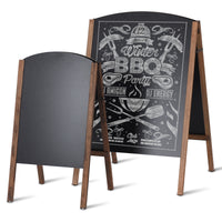 Lavagna nera da esterno in legno pieghevole Lavagna cavalletto da terra 2 lati 80x45cm-Lavagne