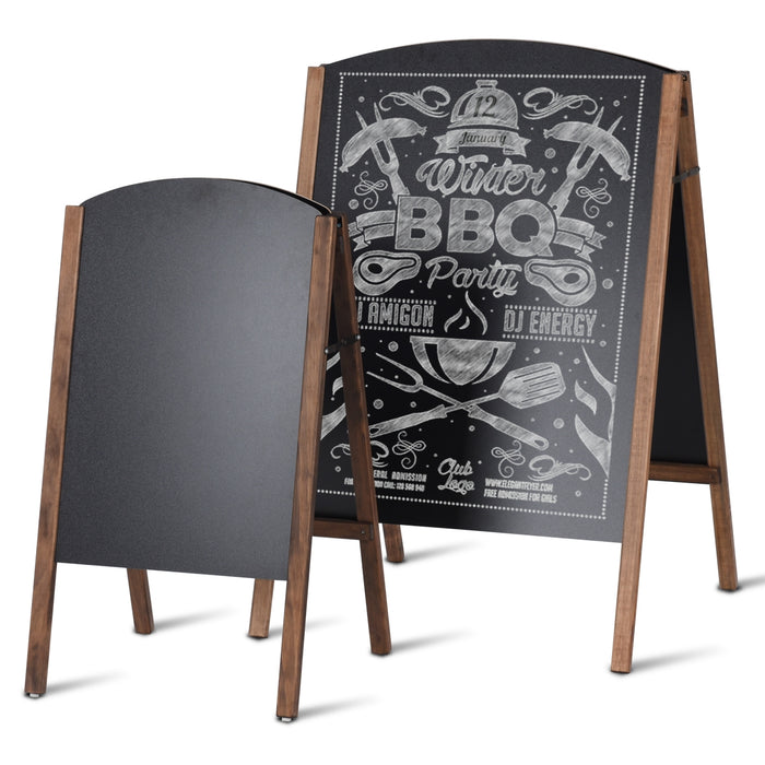 Lavagna nera da esterno in legno pieghevole Lavagna cavalletto da terra 2 lati 80x45cm-Lavagne