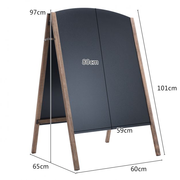 Pannello pubblicitario in ardesia lavagna bifacciale da cavalletto 60 x 6 x 101 cm per eventi mercato ristoranti hotel 20_0007288