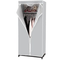 Armadio appendiabiti in tessuto pieghevole con tubo in metallo 74x50x172cm Grigio-Armadi Appendiabiti