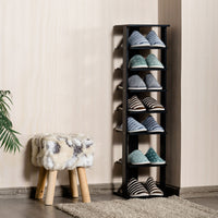 Scarpiera di legno salva spazio con 7 livelli-Scaffale per scarpe per casa