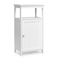 Armadio per bagno di legno con anta singola e mensola regolabile, Mobile multifunzionale 40x30x70cm Bianco-Armadietti da bagno